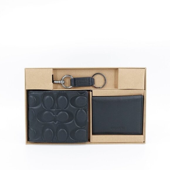 Coach Boxed 3 In 1 Wallet Gift Set Black OS - Picture 1 of 14